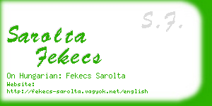 sarolta fekecs business card